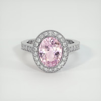 3.61 Ct. Pinkish Purple Sapphire Ring, 14K White Gold 1