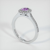 0.58 Ct. Purple Sapphire Ring, 14K White Gold 2