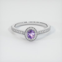0.46 Ct. Sapphire Ring, 14K White Gold 1