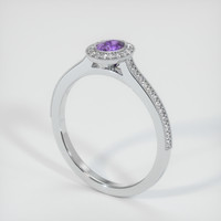 0.46 Ct. Purple Sapphire Ring, 14K White Gold 2