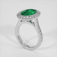 3.32 Ct. Emerald Ring, 18K White Gold 2