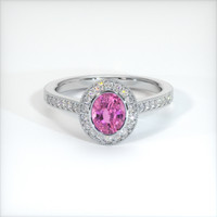 1.44 Ct. Pink Sapphire Ring, 18K White Gold 1