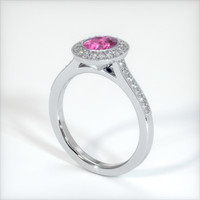 1.44 Ct. Pink Sapphire Ring, 18K White Gold 2