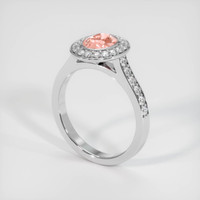 1.09 Ct. Padparadscha Sapphire Ring, 18K White Gold 2