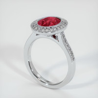 3.17 Ct. Ruby Ring, 18K White Gold 2