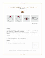 Ruby Ring 1.21 Ct. 18K White Gold Appraisal