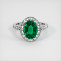 3.03 Ct. Emerald Ring, 18K White Gold 1