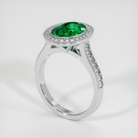 3.03 Ct. Emerald Ring, 18K White Gold 2