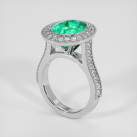 3.45 Ct. Emerald Ring, 18K White Gold 2