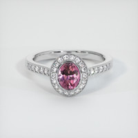 0.87 Ct. Sapphire Ring, 18K White Gold 1