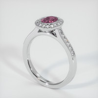 0.87 Ct. Sapphire Ring, 18K White Gold 2