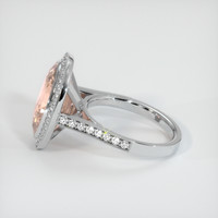 9.68 Ct. Peach Sapphire Ring, 18K White Gold 4
