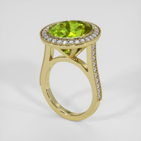 9.61 Ct. Yellowish Green Peridot Ring, 14K Yellow Gold 2