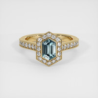 1.26 Ct. Greenish Blue Sapphire Ring, 14K Yellow Gold 1