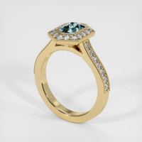 1.26 Ct. Greenish Blue Sapphire Ring, 14K Yellow Gold 2