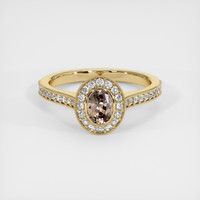 0.41 Ct. Brown Sapphire Ring, 14K Yellow Gold 1