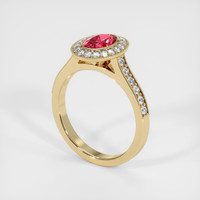 1.02 Ct. Reddish Pink Sapphire Ring, 18K Yellow Gold 2