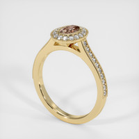 0.41 Ct. Brown Sapphire Ring, 18K Yellow Gold 2
