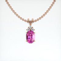 1.14 Ct. Purplish Pink Sapphire Pendant, 14K Rose Gold 1