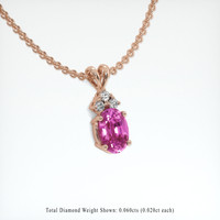 1.14 Ct. Purplish Pink Sapphire Pendant, 14K Rose Gold 2