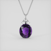 24.64 Ct. Purple Amethyst Pendant, 10K White Gold 1