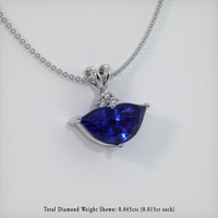 2.51 Ct. Sapphire Pendant, 14K White Gold 2