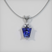 2.06 Ct. Blue Sapphire Pendant, 14K White Gold 1