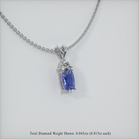 0.55 Ct. Blue Sapphire Pendant, 14K White Gold 2