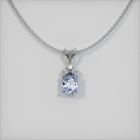 0.84 Ct. Sapphire Pendant, 14K White Gold 1