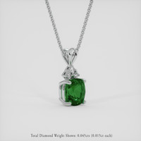 1.12 Ct. Green Tsavorite Garnet Pendant, 14K White Gold 2