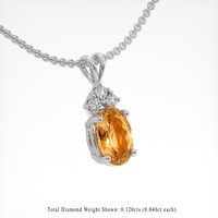 2.10 Ct. Gemstone Pendant, 14K White Gold 2