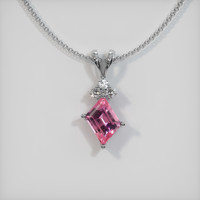 0.42 Ct. Pink Sapphire Pendant, 14K White Gold 1