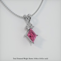 0.42 Ct. Pink Sapphire Pendant, 14K White Gold 2