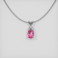 0.80 Ct. Sapphire Pendant, 14K White Gold 1