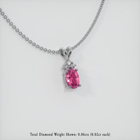 0.80 Ct. Sapphire Pendant, 14K White Gold 2