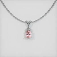 0.31 Ct. Padparadscha Sapphire Pendant, 14K White Gold 1