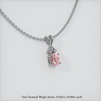 0.31 Ct. Padparadscha Sapphire Pendant, 14K White Gold 2