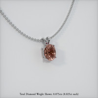 1.18 Ct. Sapphire Pendant, 14K White Gold 2