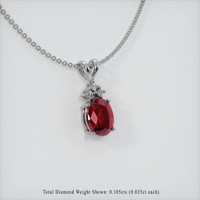 2.04 Ct. Ruby Pendant, 14K White Gold 2