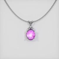 4.60 Ct. Pink Sapphire Pendant, 14K White Gold 1