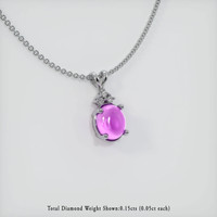 4.60 Ct. Pink Sapphire Pendant, 14K White Gold 2