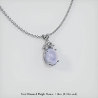 36.03 Ct. Greyish Blue Sapphire Pendant, 14K White Gold 2