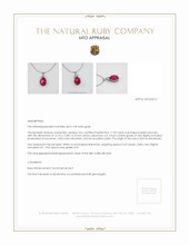 Ruby Pendant 17.55 Ct. 14K White Gold Appraisal