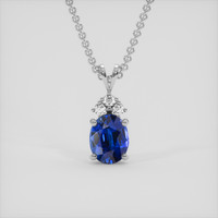 2.51 Ct. Blue Sapphire Pendant, 14K White Gold 1