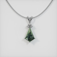 2.18 Ct. Sapphire Pendant, 14K White Gold 1
