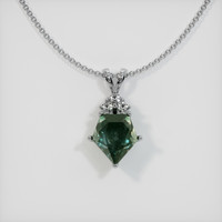 3.44 Ct. Sapphire Pendant, 14K White Gold 1