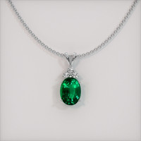 1.84 Ct. Emerald  Pendant - 18K White Gold