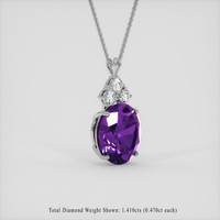 24.64 Ct. Purple Amethyst Pendant, 18K White Gold 2