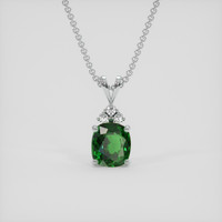 1.12 Ct. Green Tsavorite Garnet Pendant, 18K White Gold 1