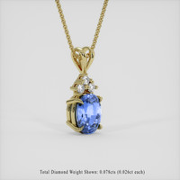 1.57 Ct. Blue Sapphire Pendant, 10K Yellow Gold 2